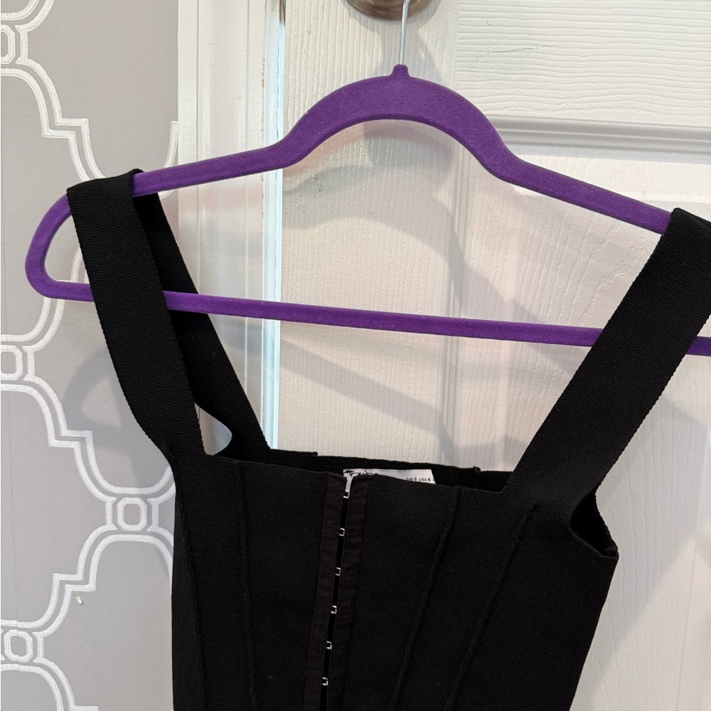 Zara Black Hook-and-Eye Corset Tank